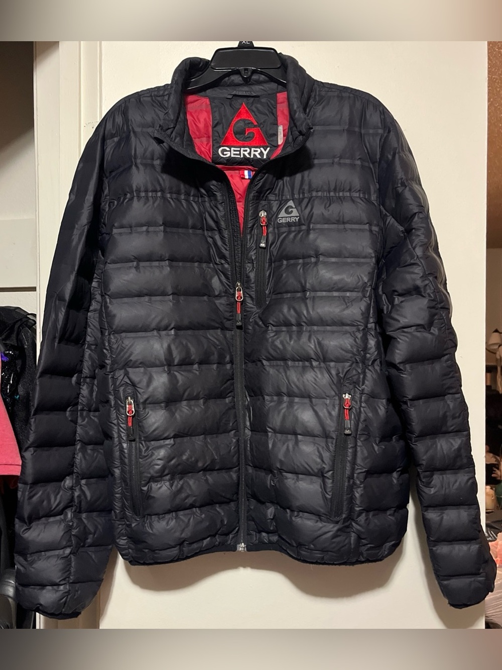 Gerry Weber Black Puffer Jacket with Red Lining and Accents